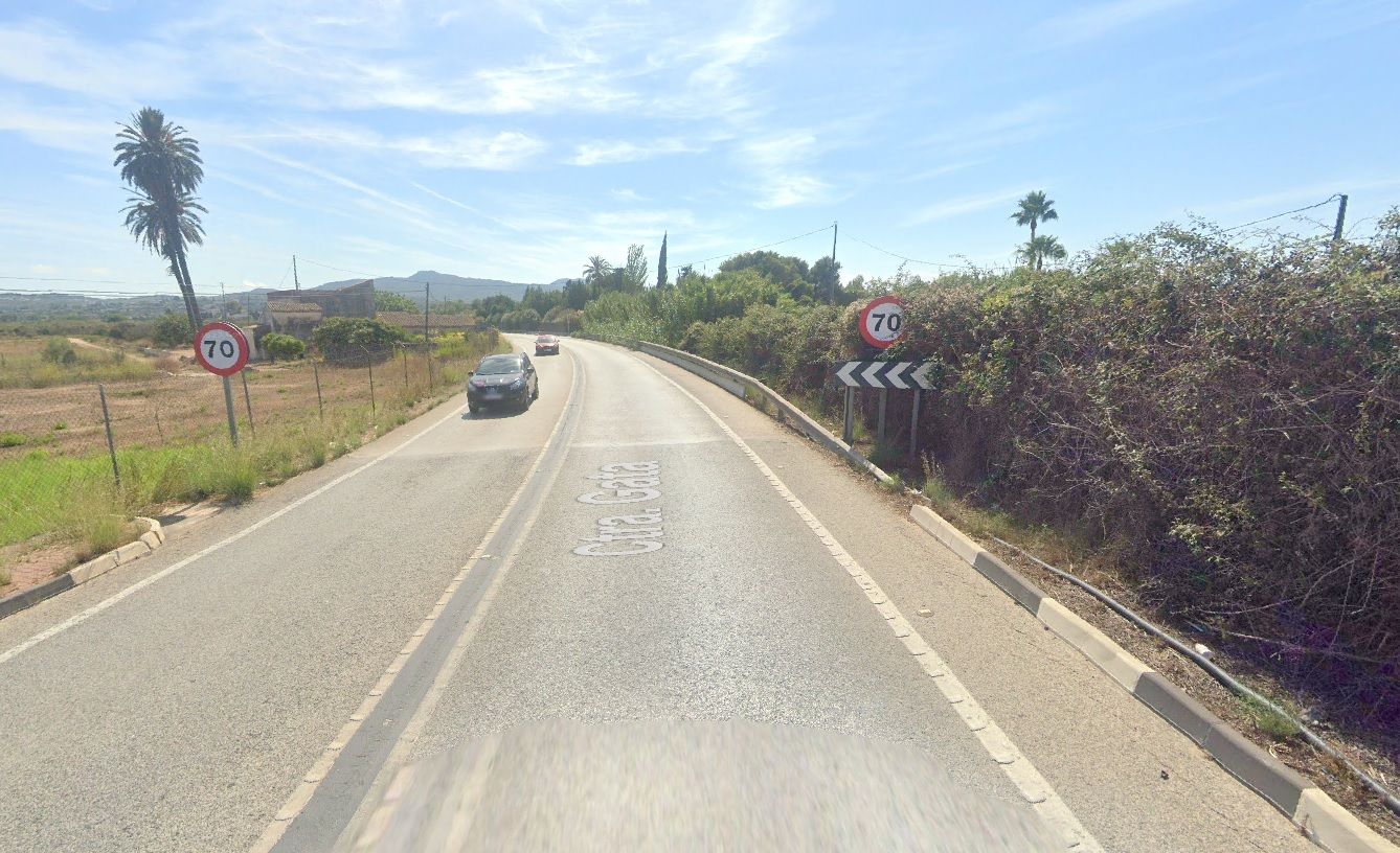 La carretera de Xàbia a Gata en la que ha tenido lugar el accidente mortal.