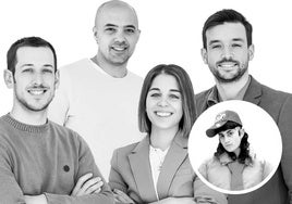 Silvia Antón, Santiago Sierra, Guillermo del Barco y Alejandro Simón, junto a Jimena Amarillo (en la parte inferior derecha).