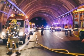 Imagen de archivo de un simulacro en el túnel del Mascarat en la AP-7.