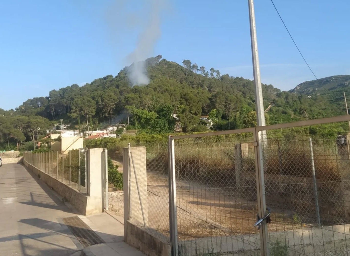 El fuego visto desde Alzira.