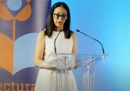 Marta Avellaneda, durante la recogida del premio.