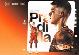 Pradilla alcanza los 300 partidos con el Valencia Basket.