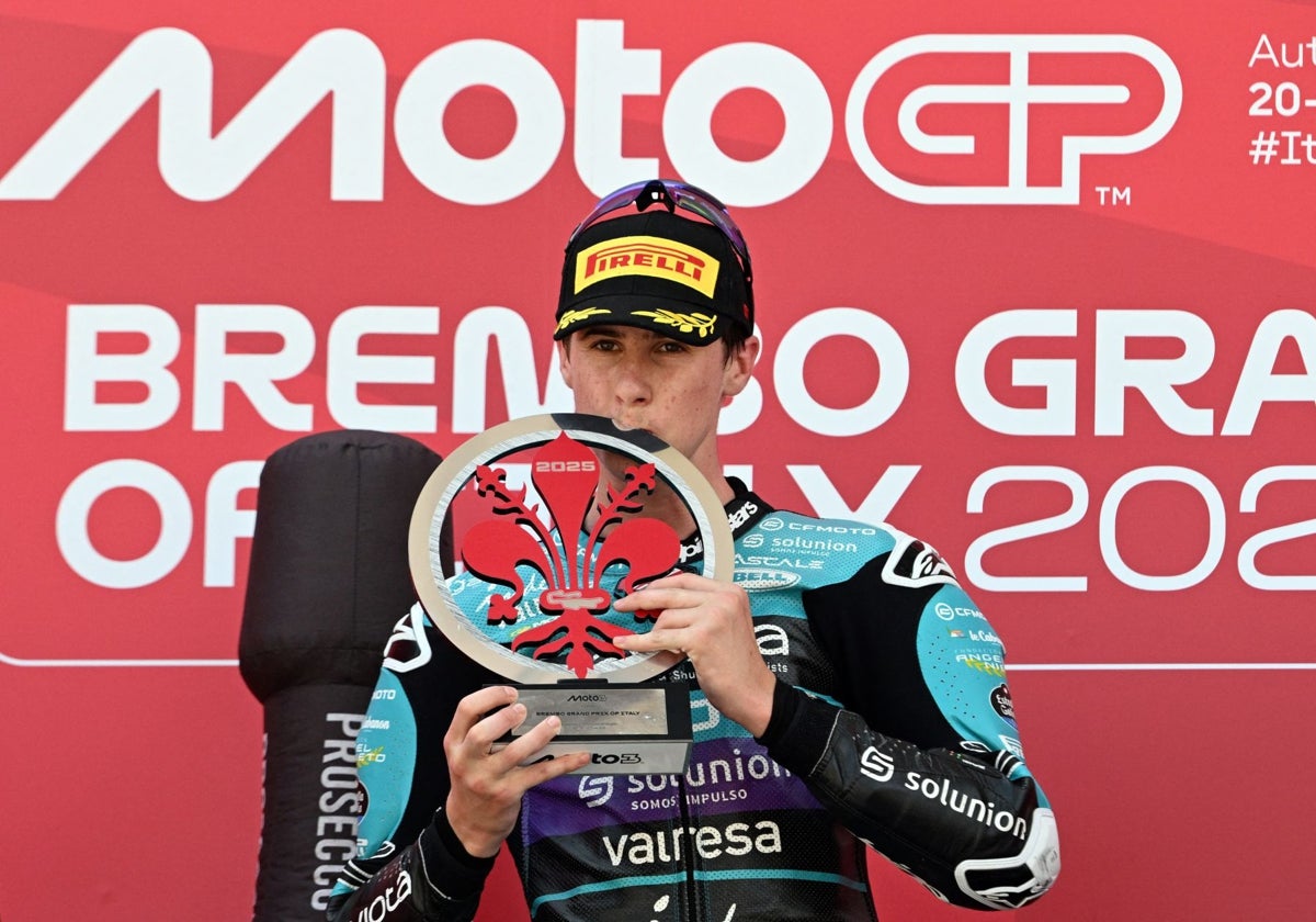 Máximo Quiles, con el triunfo de la victoria en Mugello.