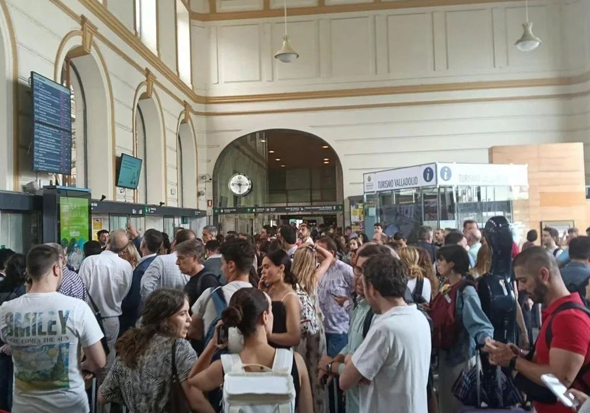 Estación de Valladolid Campo Grande esta tarde tras producirse el incidente.