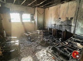 Estado de la habitación del hospital la Fe tras el incendio.