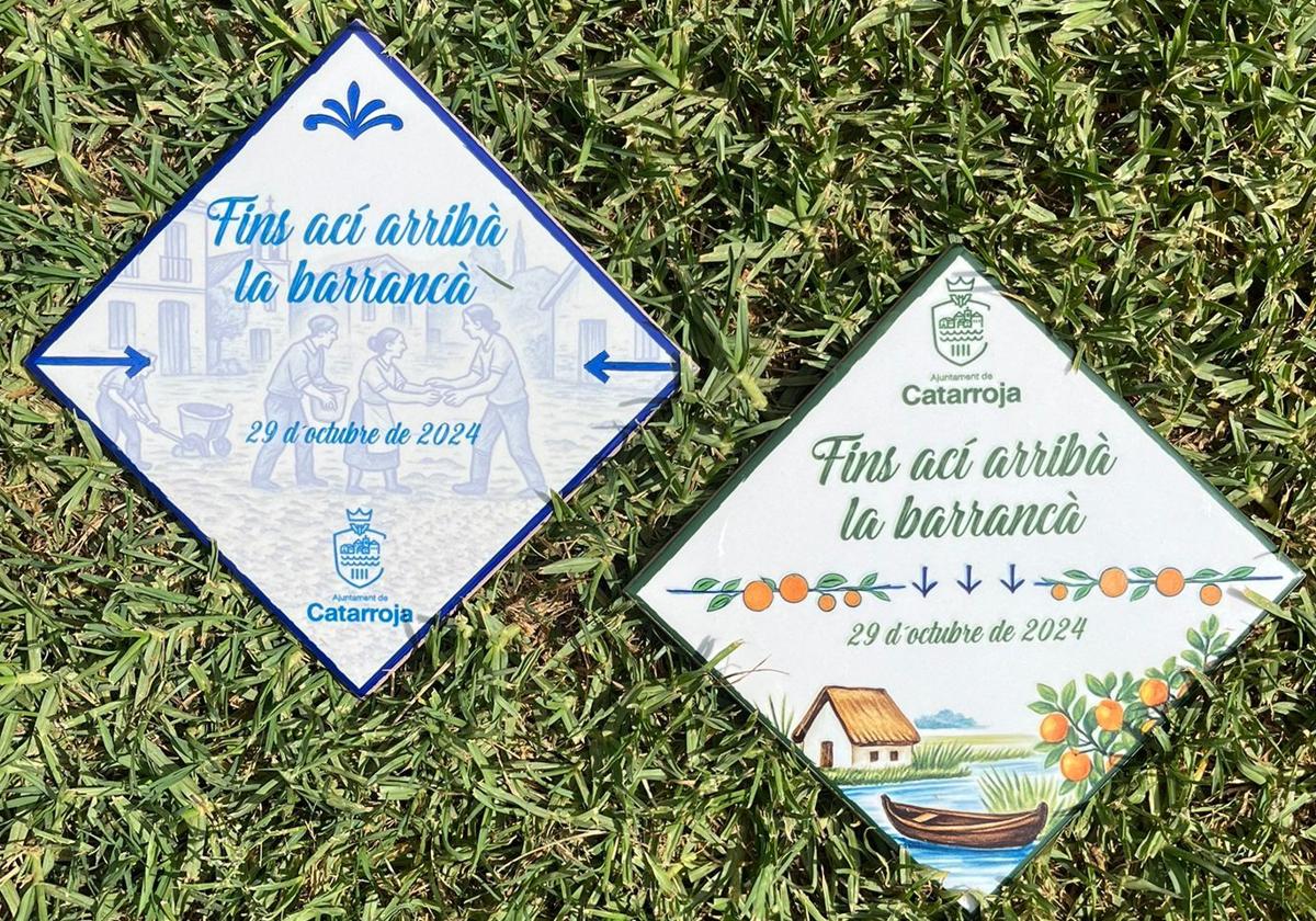 Los dos modelos de azulejos que repartirá Catarroja a los vecinos