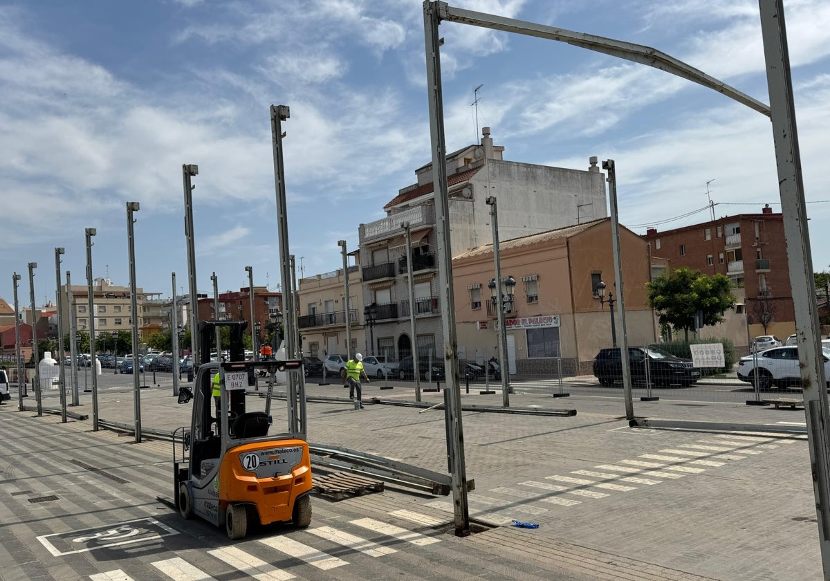 Montaje del cohetódromo.
