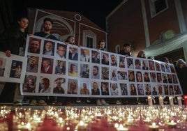 Acto por los fallecidos de la dana, en Picanya el pasado mes de febrero.