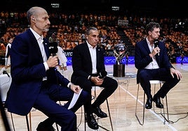 Pau Gasol y Sergio Scariolo en La Fonteta.