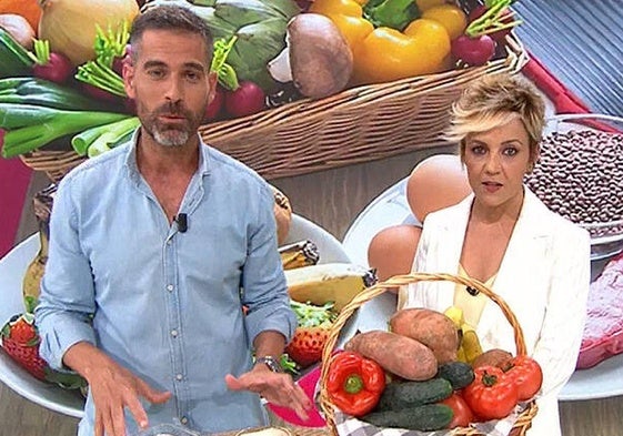 El nutricionista Pablo Ojeda y la presentadora Cristina Pardo.