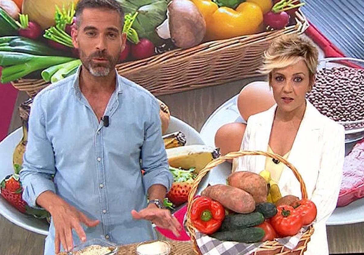 El nutricionista Pablo Ojeda y la presentadora Cristina Pardo.