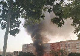 Incendio de casetas en la huerta.
