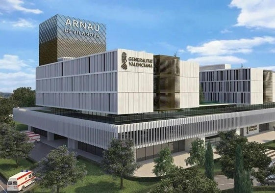 Figuración del nuevo hospital Arnau de Vilanova.
