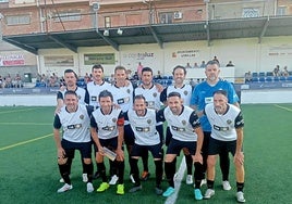 El once inicial de las leyendas del Valencia.