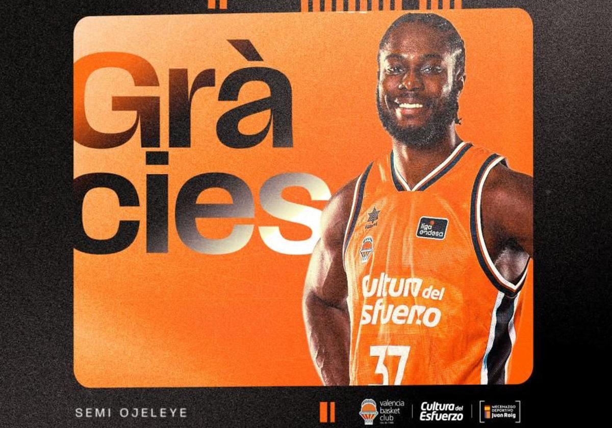 Cartel de despedida de Semi Ojeleye.