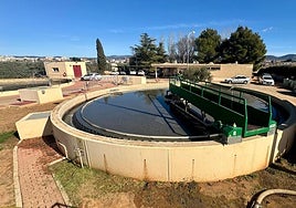 Depuradora afectada por la dana en Utiel.