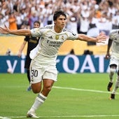 Gonzalo celebra tras marcar el gol ante la Juventus.