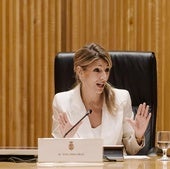La ministra de Trabajo y Economía Social, Yolanda Díaz, en el Congreso de los Diputados.
