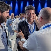 Carlos Mazón a su llegada al XXI Congreso Nacional del Partido Popular de este viernes en Madrid.