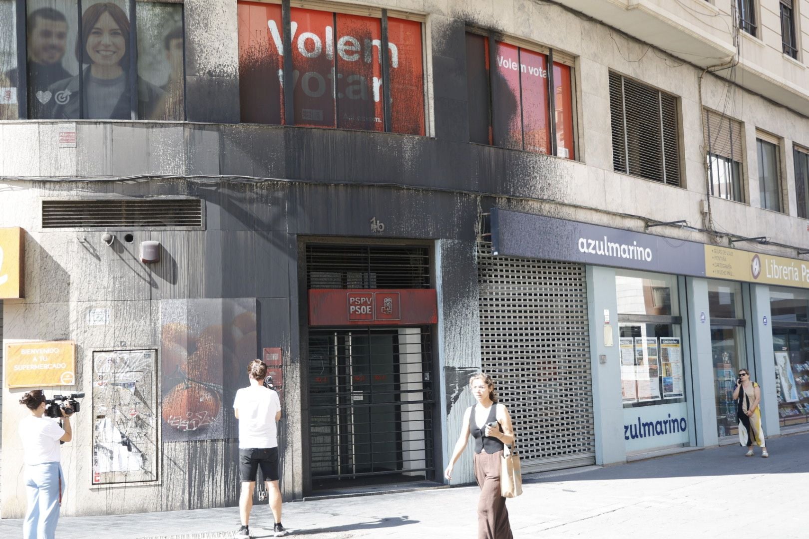Vandalizan la sede del PSPV-PSOE en Valencia
