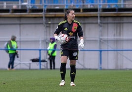 Jana Xin, durante un partido con el Fundación Albacete.