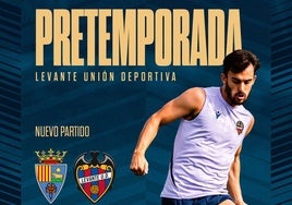Cartel del partido entre el Teruel y Levante.