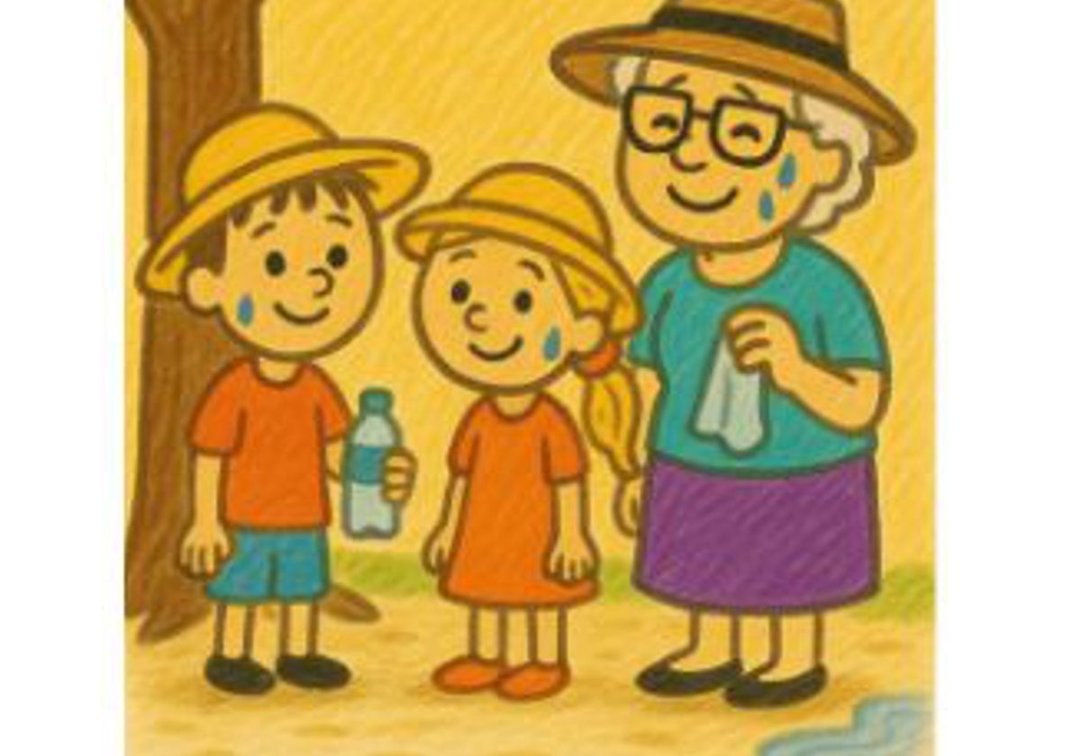 Nico, Lola y su abuela en una ola de calor.