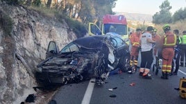 Estado en el que ha quedado uno de los vehículos del siniestro.