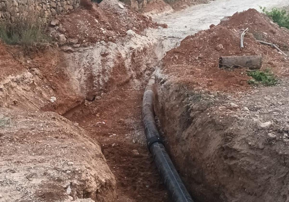 Tramo de las obras en ejecución.