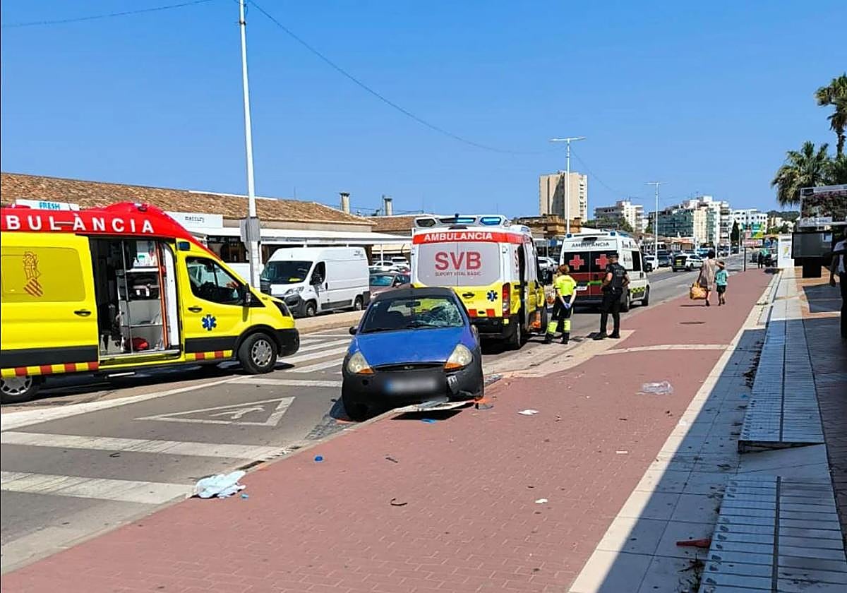 Accidente de tráfico en el Arenal de Xàbia.