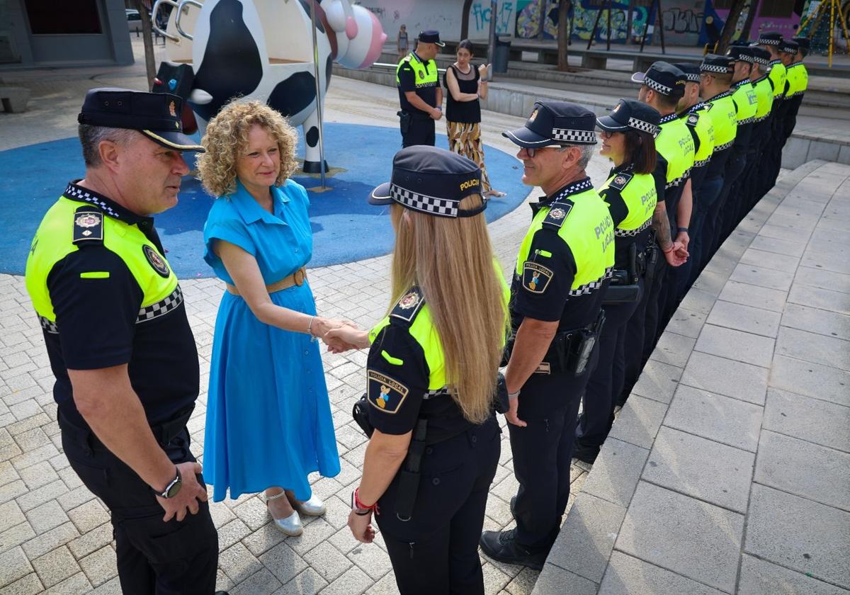 Folgado, en su encuentro con los agentes de la Policía de Barrio.