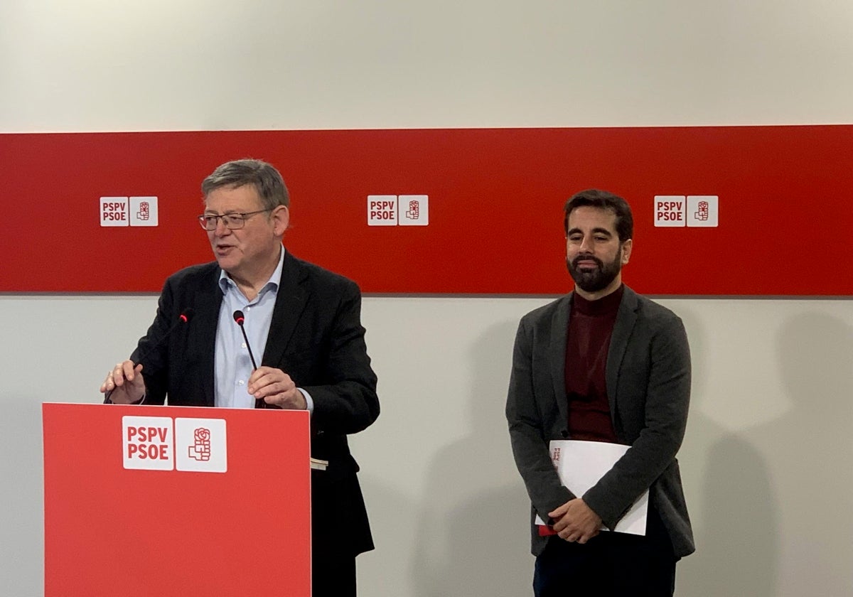 Ximo Puig y el síndic del PSPV, José Muñoz.