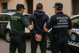 Uno de los ladrones etenidos por Policía Local y Guardia Civil.