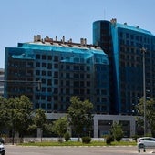Aspecto actual del edificio incendiado de Campanar.