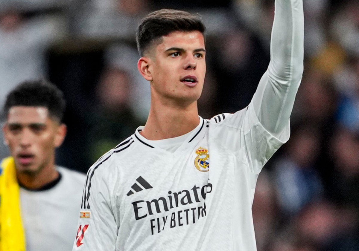 Chema tras su debut con el Real Madrid.