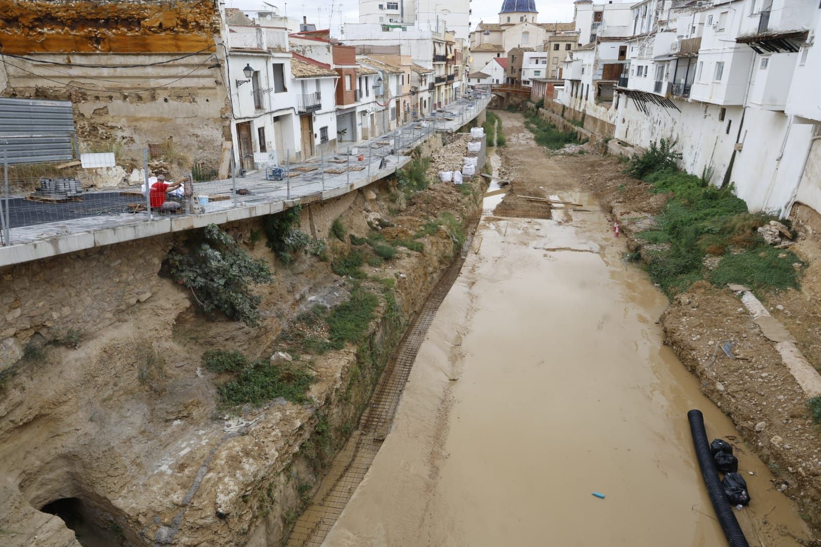 La tormenta aviva el temor en Chiva por el retraso de las obras en el barranco