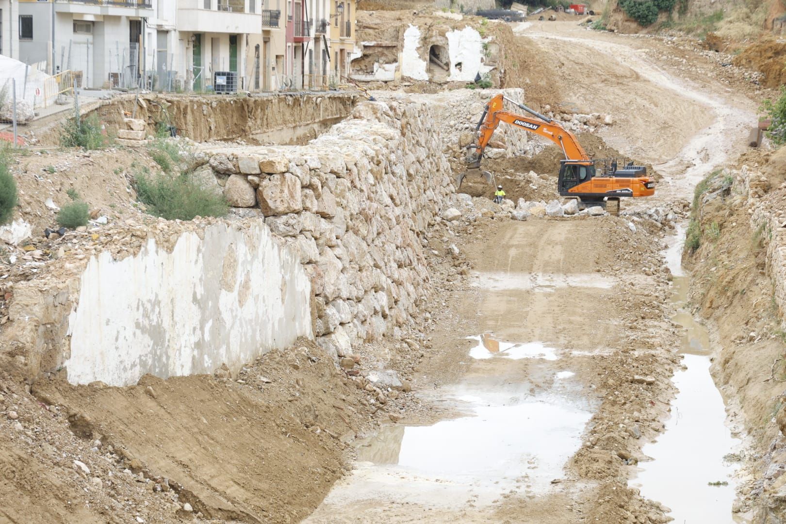 La tormenta aviva el temor en Chiva por el retraso de las obras en el barranco