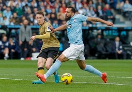 Borja Iglesias, durante un partido del Celta de Vigo la temporada pasada.