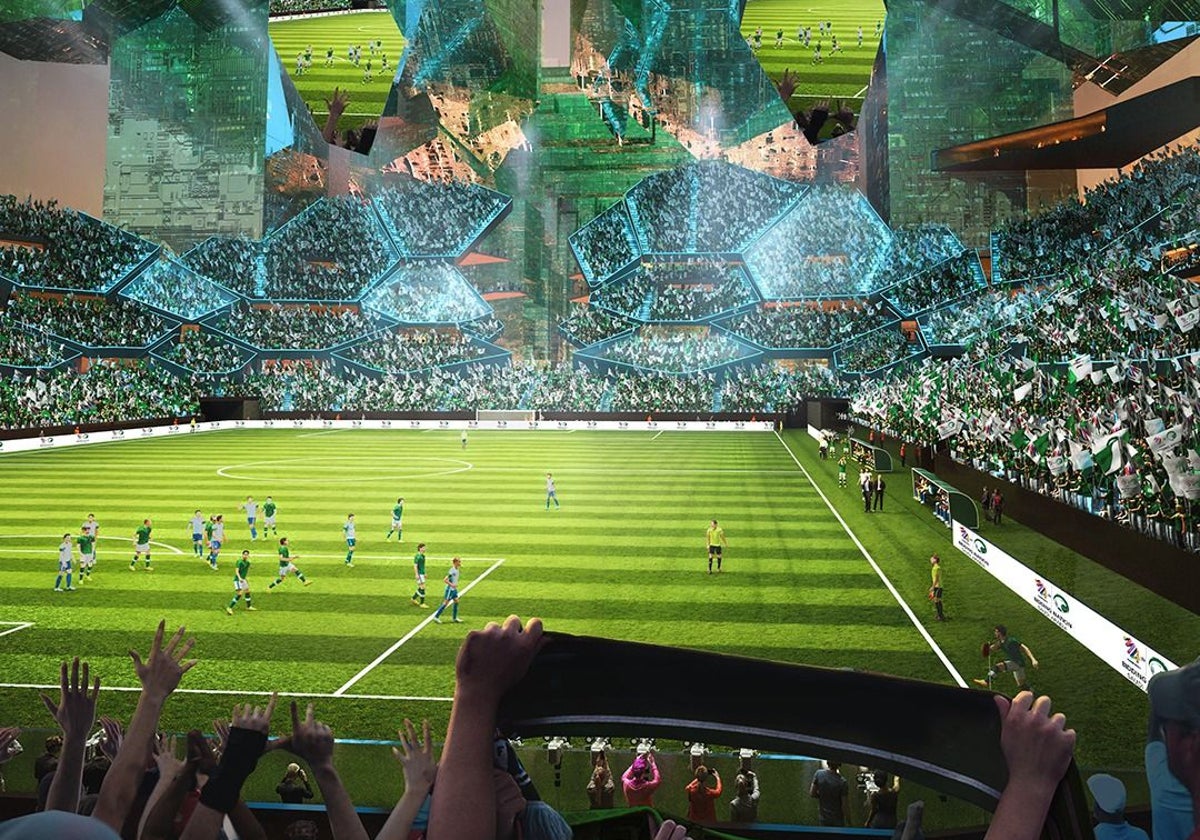 Maqueta del interior del NEOM Stadium