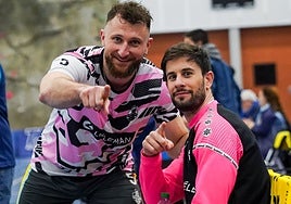 Aharon y Facu Funes, durante un partido.