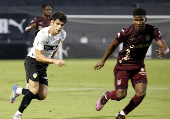 Fran Pérez, durante el partido de pretemporada contra el Leganés.