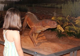 Una niña observa uno de los dinosaurios del museo, este martes.
