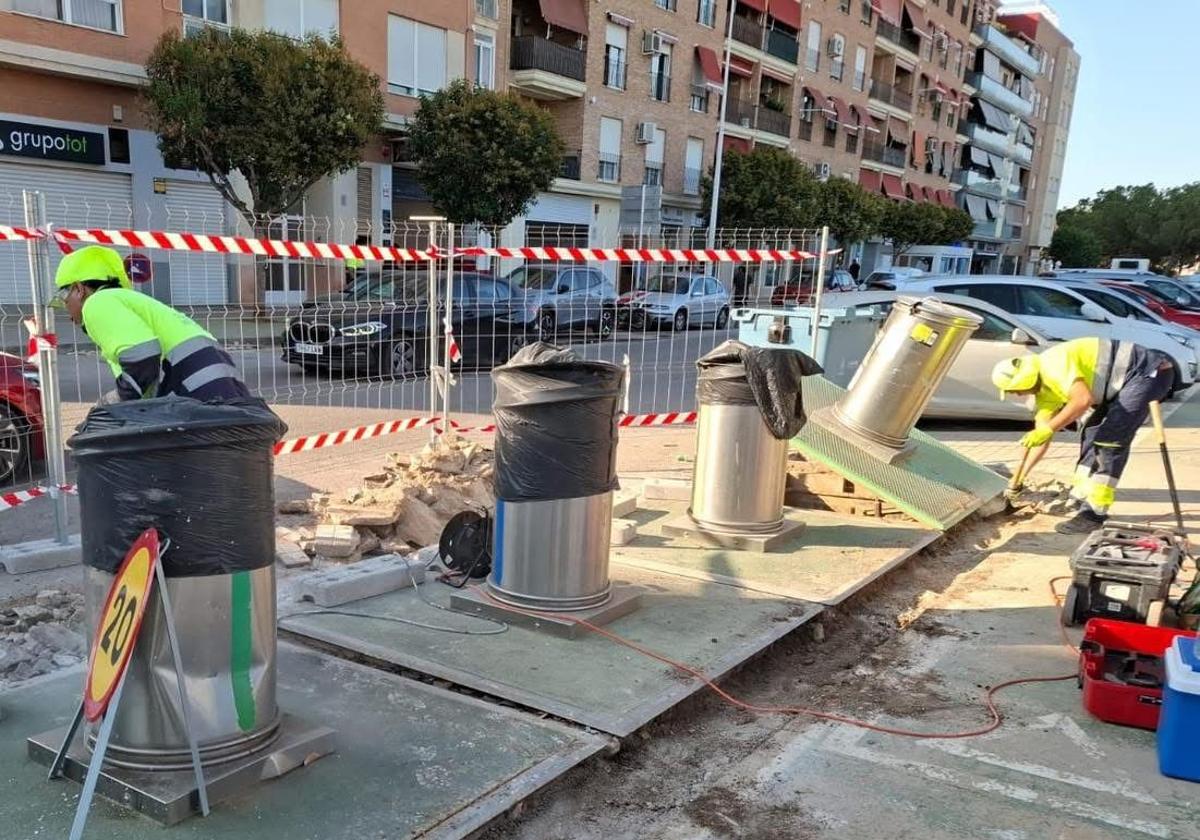 Eliminación de los contenedores soterrados en Catarroja.