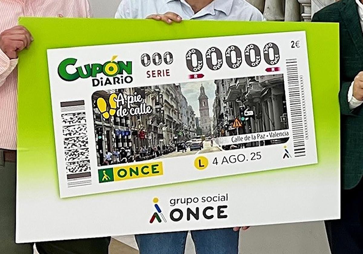 El cupón con la calle de la Paz.