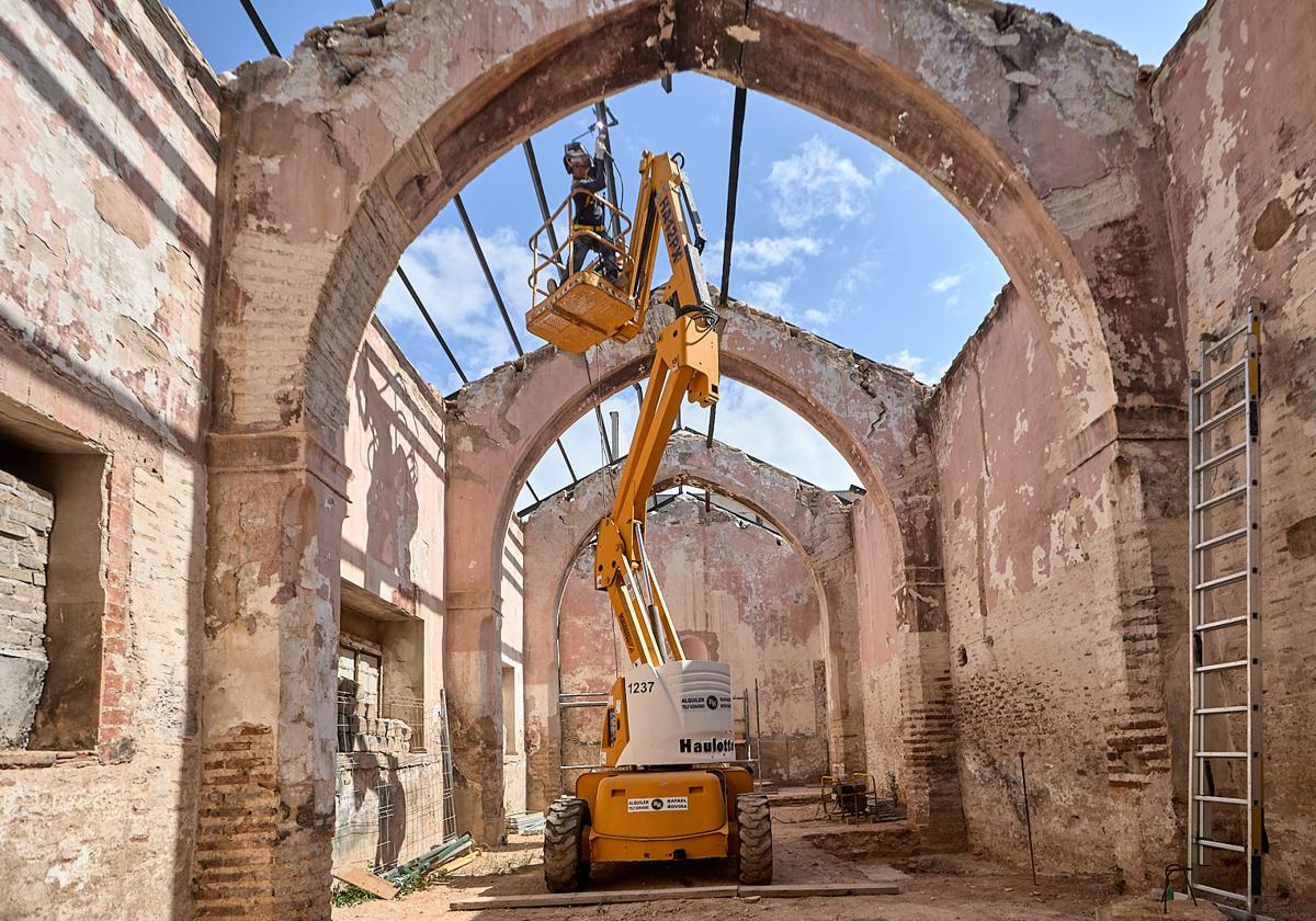 Trabajos en la ermita de Sant Vicent.