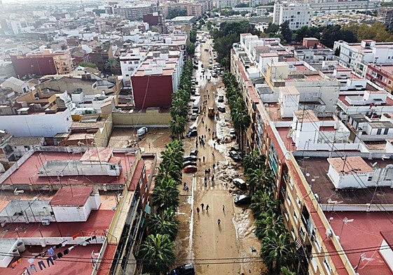 Vista aérea de Catarroja tras la dana.