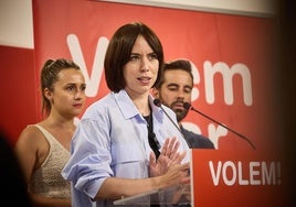Diana Morant, en la sede del PSPV.