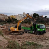Trabajos de adecuación del Turia a su paso por Riba-roja.