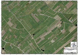Imagen aérea de una zona agrícola valenciana con marcado minifundismo, cada vez menos viable.