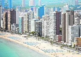 Primera línea de playa de Benidorm.